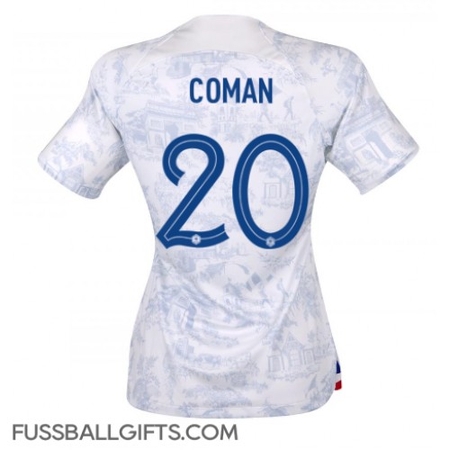 Frankreich Kingsley Coman #20 Fußballbekleidung Auswärtstrikot Damen WM 2022 Kurzarm